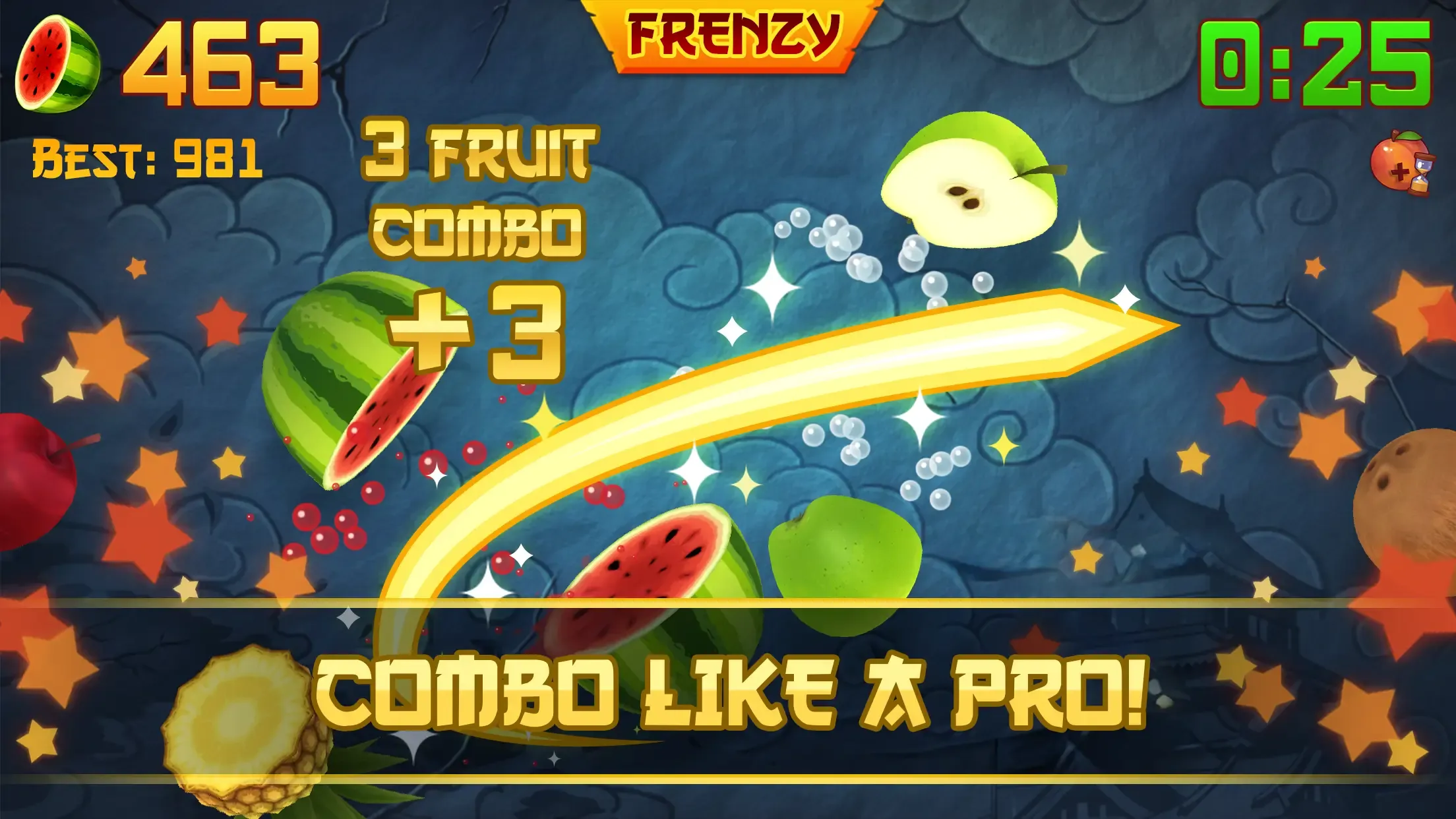 Fruit Ninja MOD APK v3.83.0 (Unlimited Money/Gems) screenshot 1